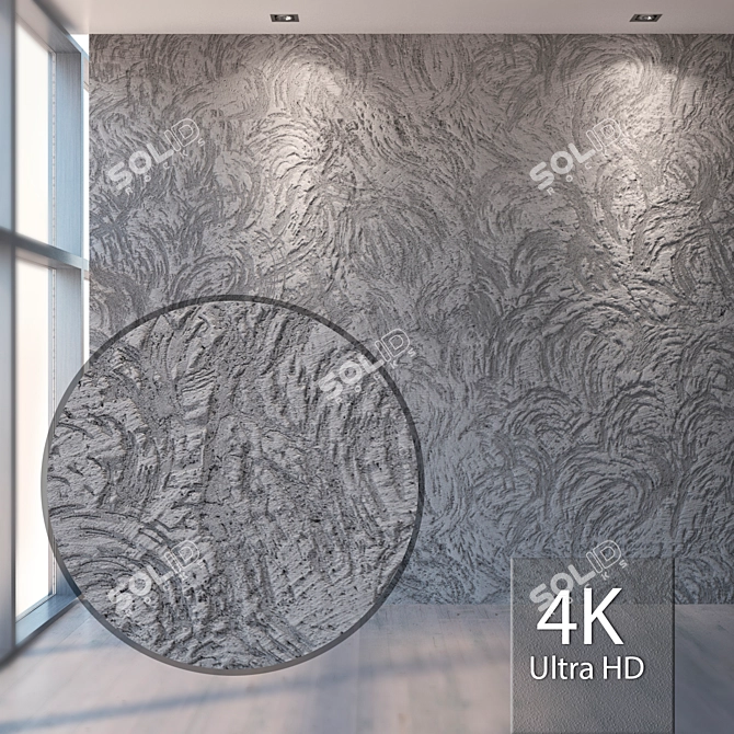 Seamless 4K Plaster Texture Kit 3D model image 1