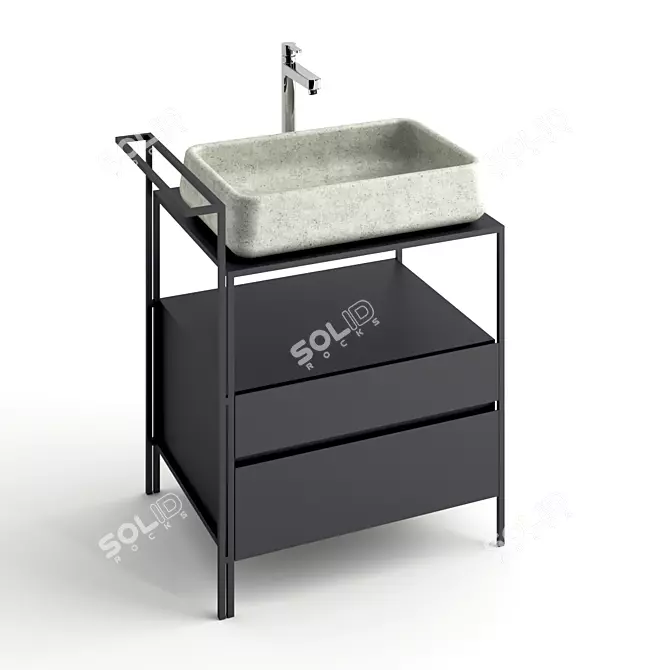 Tangible Concrete Bathroom Sink 3D model image 1