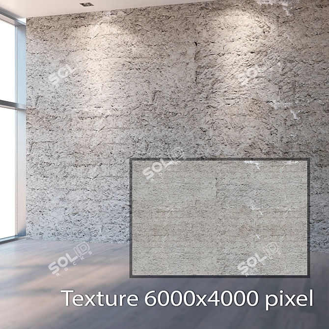 Seamless 4K Rough Plaster Texture 3D model image 2
