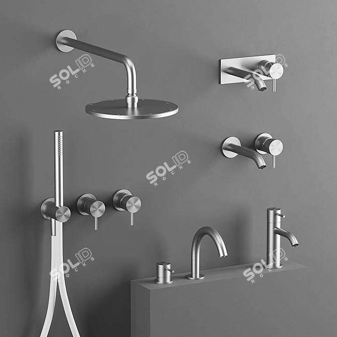 Zazzeri Z316 Part 1: Complete Shower Set 3D model image 1