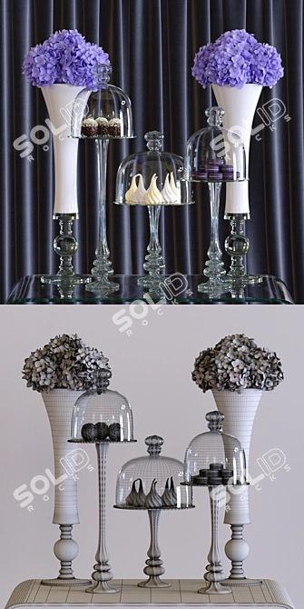 Elegant Decor Set by VGnewtrend 3D model image 2