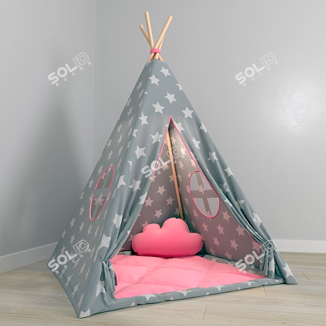 MamaPotrafi Kids Teepee Tent Set 3D model image 1