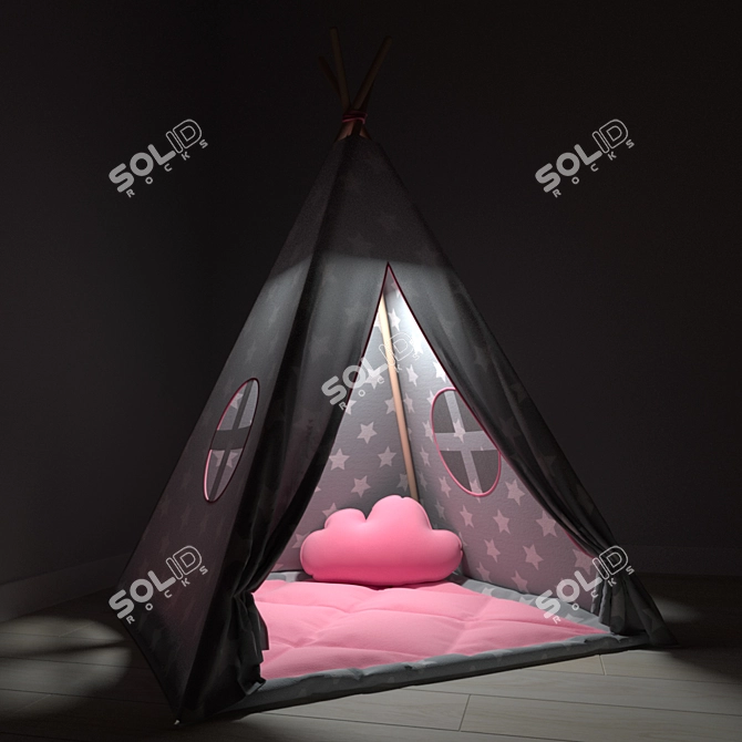 MamaPotrafi Kids Teepee Tent Set 3D model image 3