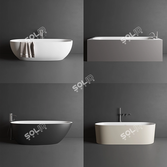 Elegant Rexa Design Bathtubs 3D model image 1