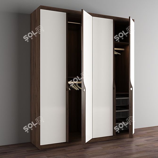 Versatile Wardrobe Design 3D model image 1