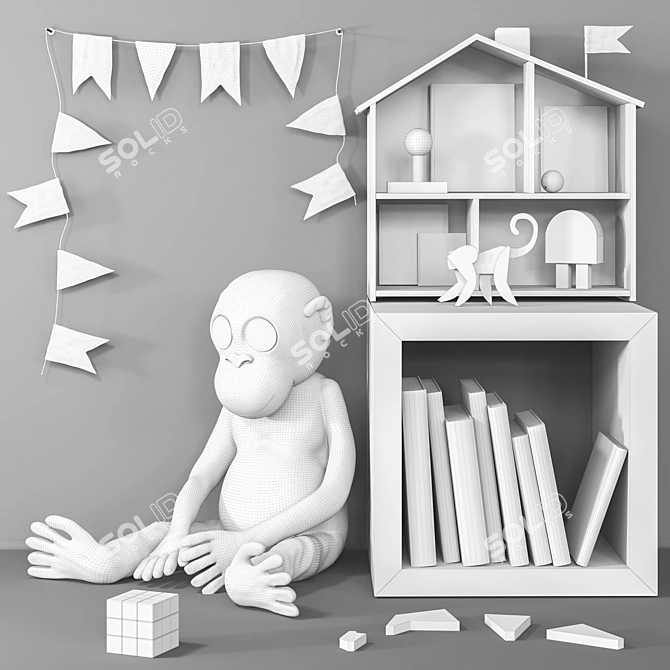 Kids' Room Furniture and Toy Set 3D model image 3