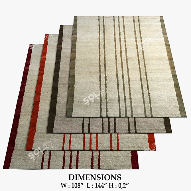 Contemporary Mauro & Spice Rugs 3D model image 1