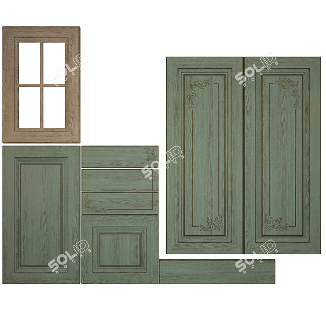 Vintage Kitchen Fronts 3D model image 1