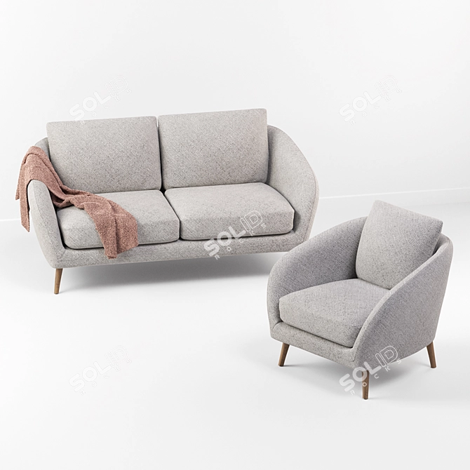 Hanna Sofa Chair - Modern Comfort 3D model image 1