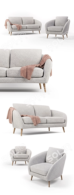 Hanna Sofa Chair - Modern Comfort 3D model image 2