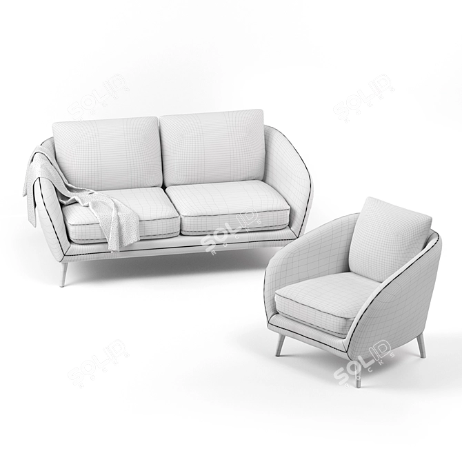 Hanna Sofa Chair - Modern Comfort 3D model image 3