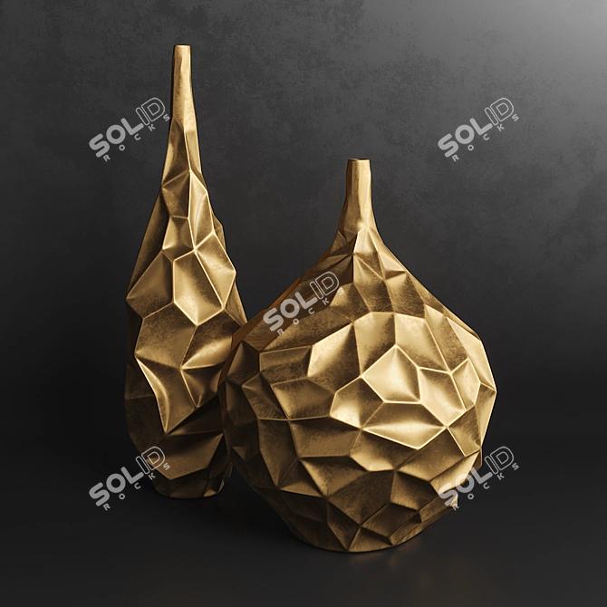 Elegant Trio of Vases 3D model image 1