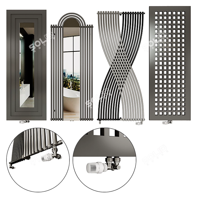 Sleek and Stylish Arbonia Radiators 3D model image 1