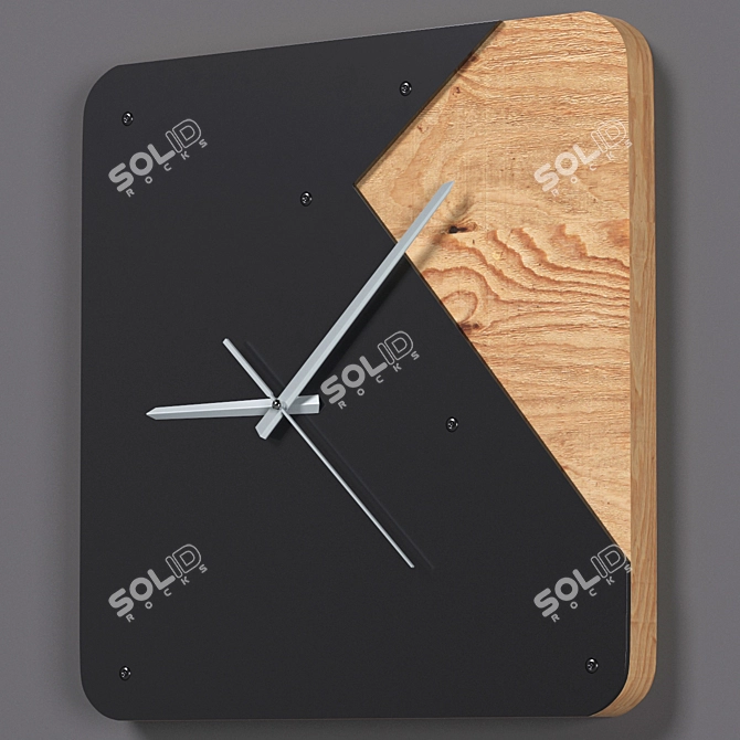 Arkeven Wood-Metal Wall Clock 3D model image 2