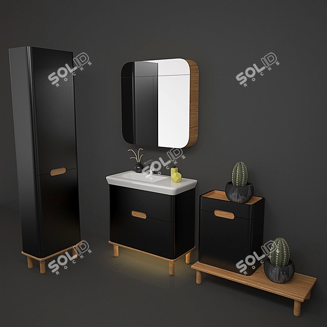 Sleek Sento Bathroom Collection 3D model image 1