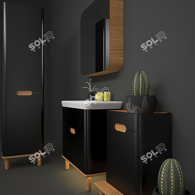 Sleek Sento Bathroom Collection 3D model image 2