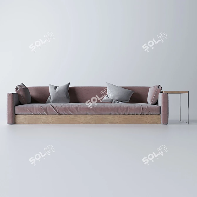 Comfy Leather Sofa 3D model image 1