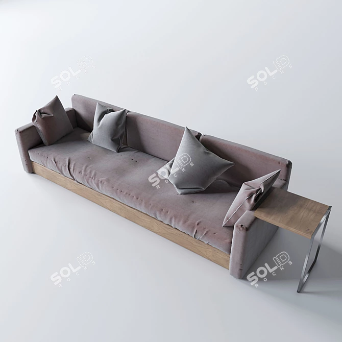 Comfy Leather Sofa 3D model image 2