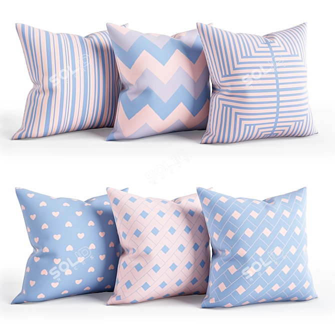 Serenity Rose Quartz Pillow Set 3D model image 1