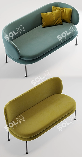 Elegant Soave Sofa 3D model image 2