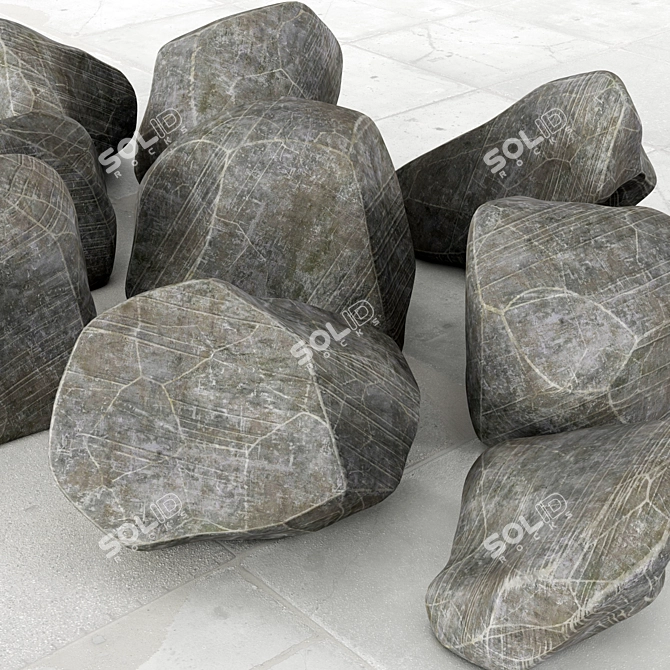 Majestic Stone Polygon Collection 3D model image 2