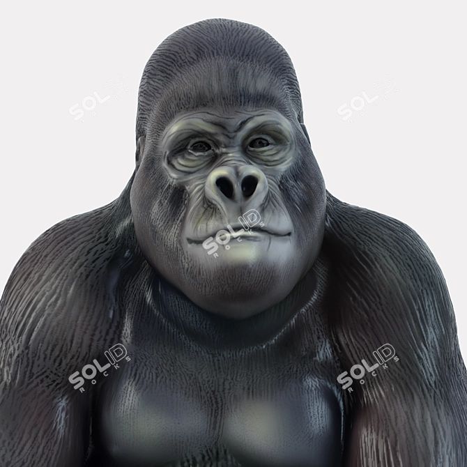 Gorilla Sculpture: Majestic Pose 3D model image 2