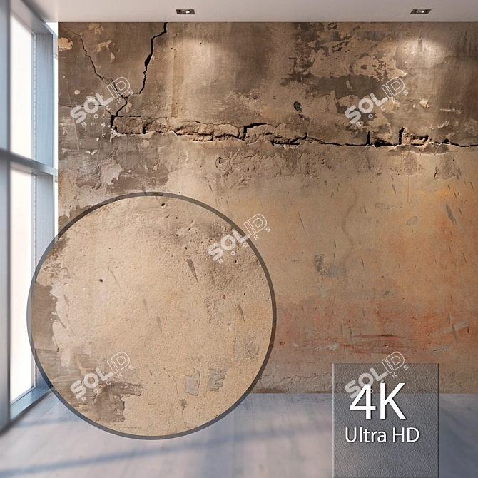 Seamless Plaster Texture - 4K Maps & Material 3D model image 1