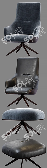 Luxurious Kensington High Back Armchair 3D model image 2