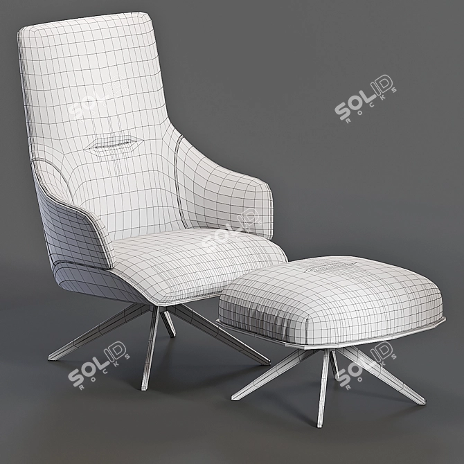 Luxurious Kensington High Back Armchair 3D model image 3