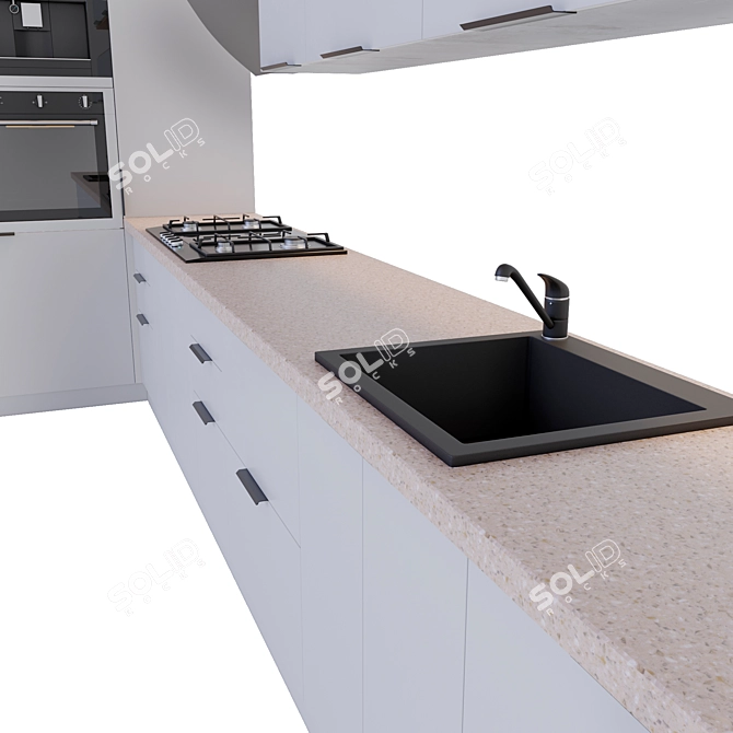 Sleek Splined Kitchen Masterpiece 3D model image 2