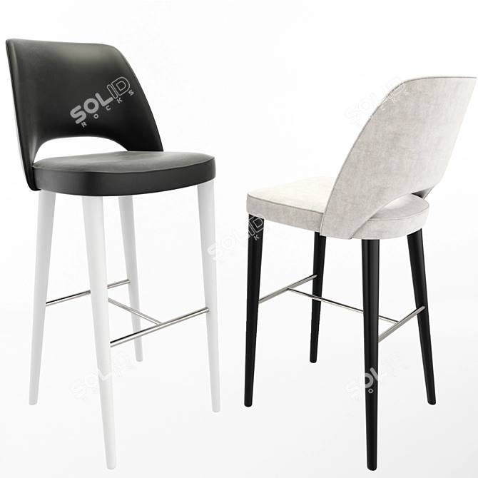 Elevate Your Space with Astor Bar Stools 3D model image 1