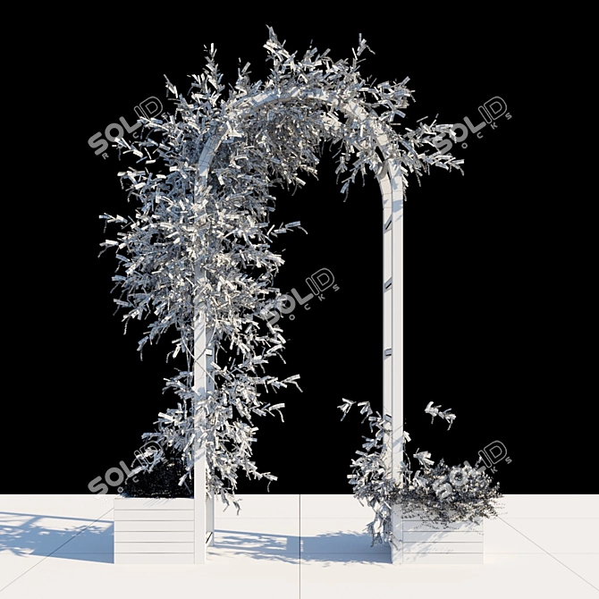 Natural Timber Arbour: Enhance Your Garden 3D model image 2