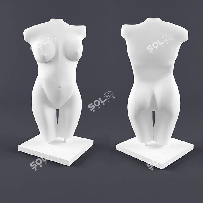 Graceful Female Sculpture: 3D Model 3D model image 1
