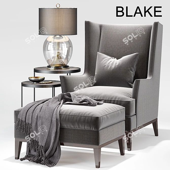 Modern Elegance: Blake Chair Set 3D model image 1