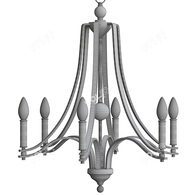 Elegant Evington Chandelier by Feiss 3D model image 2