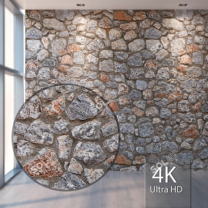 Seamless 4K Natural Stone Texture 3D model image 1