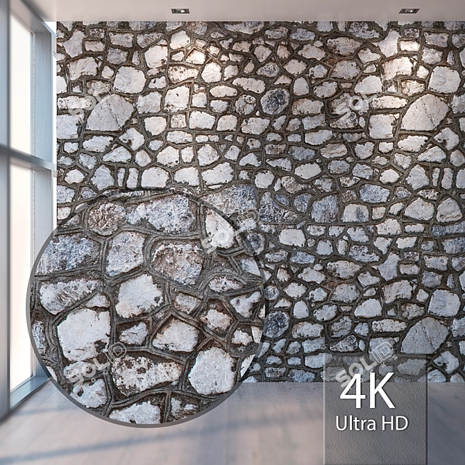 Seamless Stone Texture in 4K 3D model image 1