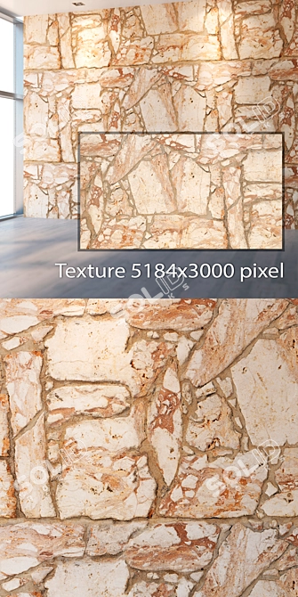 Seamless Stone Texture in 4K 3D model image 2