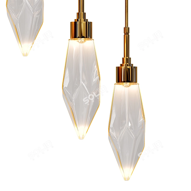 Sparkling Crystal Pendant Light 3D model image 2