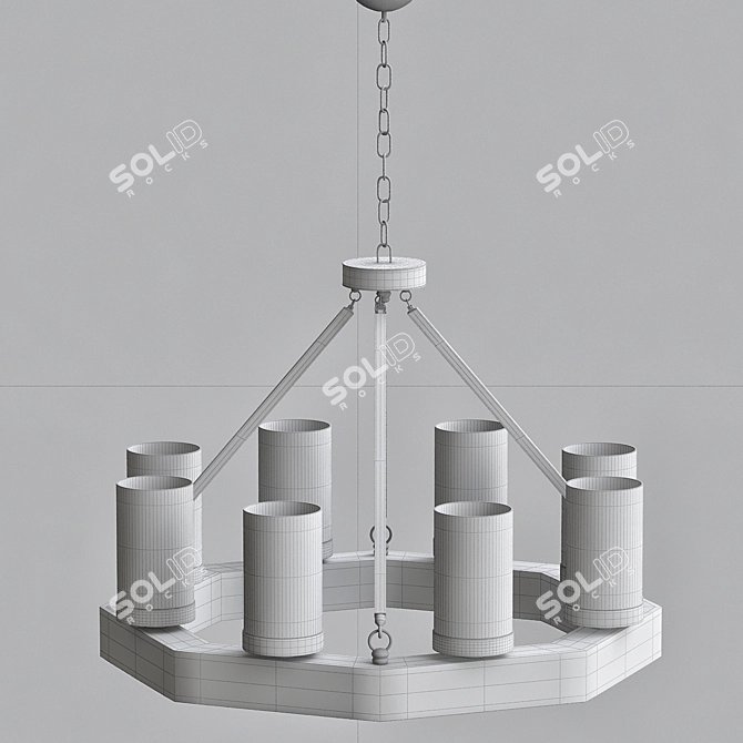 Stunning Jasper Park Chandelier 3D model image 2