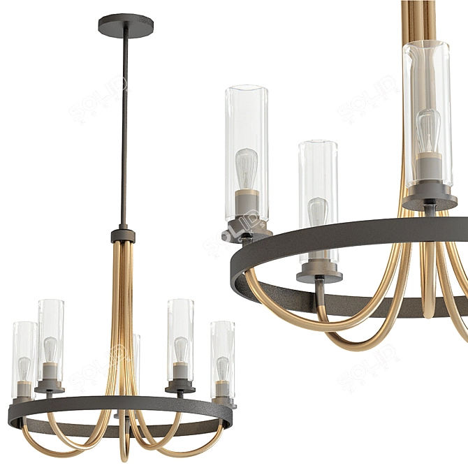 Elegant Kearney Chandelier Beauty 3D model image 1