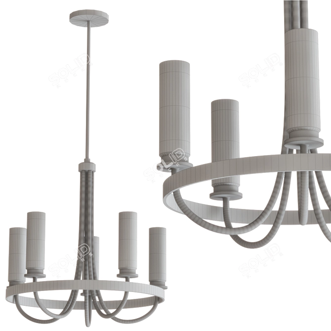 Elegant Kearney Chandelier Beauty 3D model image 2