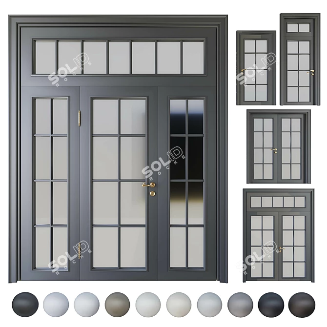 Paris Collection French Doors 3D model image 1