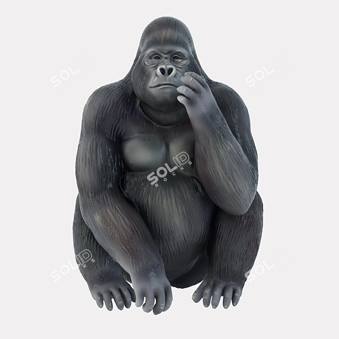 Gorilla Figurine: Detailed 3D Model 3D model image 1