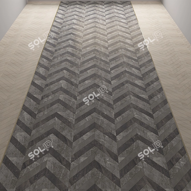 Elegant Wood and Marble Flooring 3D model image 3