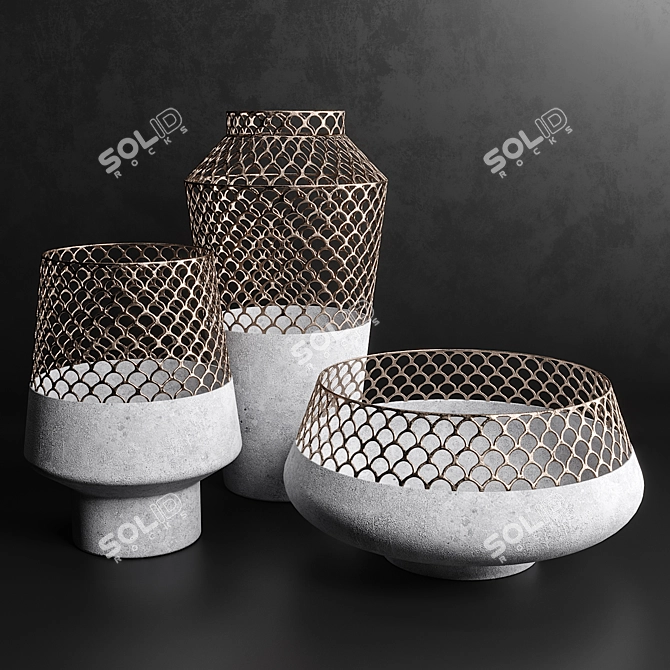  Elegance in Five Vases 3D model image 1