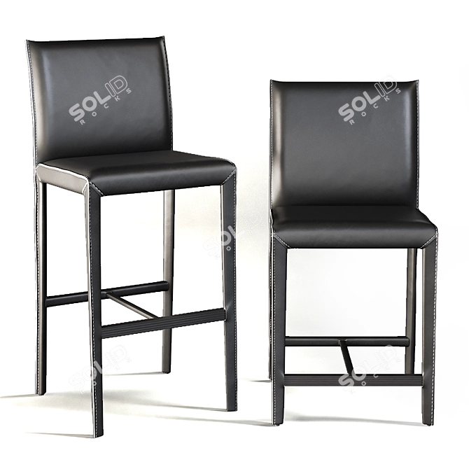 Modern Folio Bar Stool: Realistic 3D Model 3D model image 1