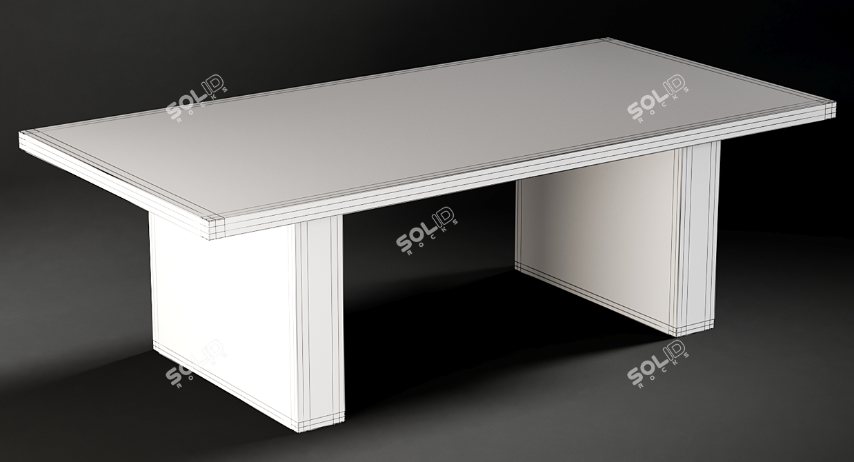 Modern Alexa Rectangular Dining Table - Realistic 3D Model 3D model image 3