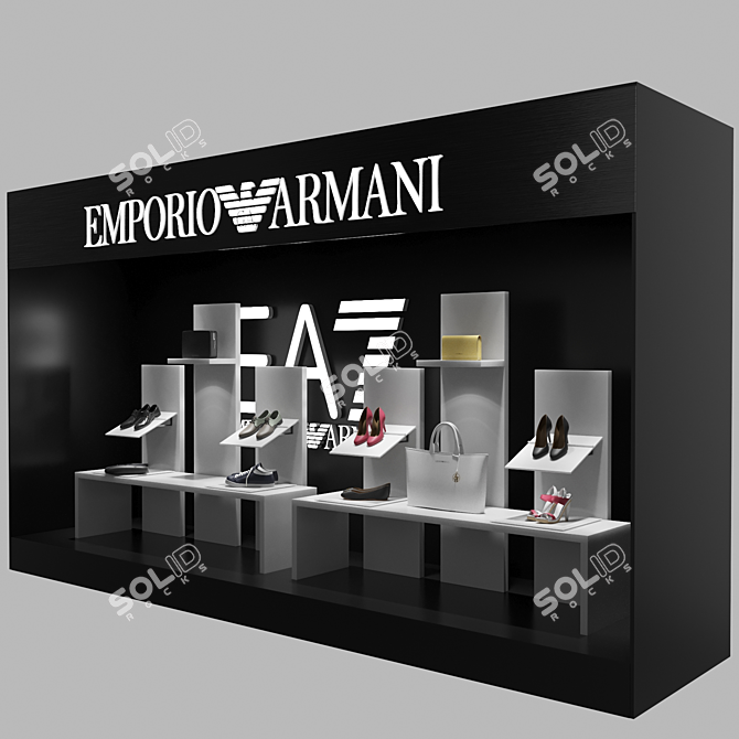 Sleek Emporio Armani Display 3D model image 1