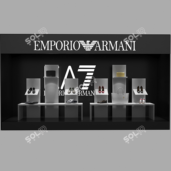 Sleek Emporio Armani Display 3D model image 2